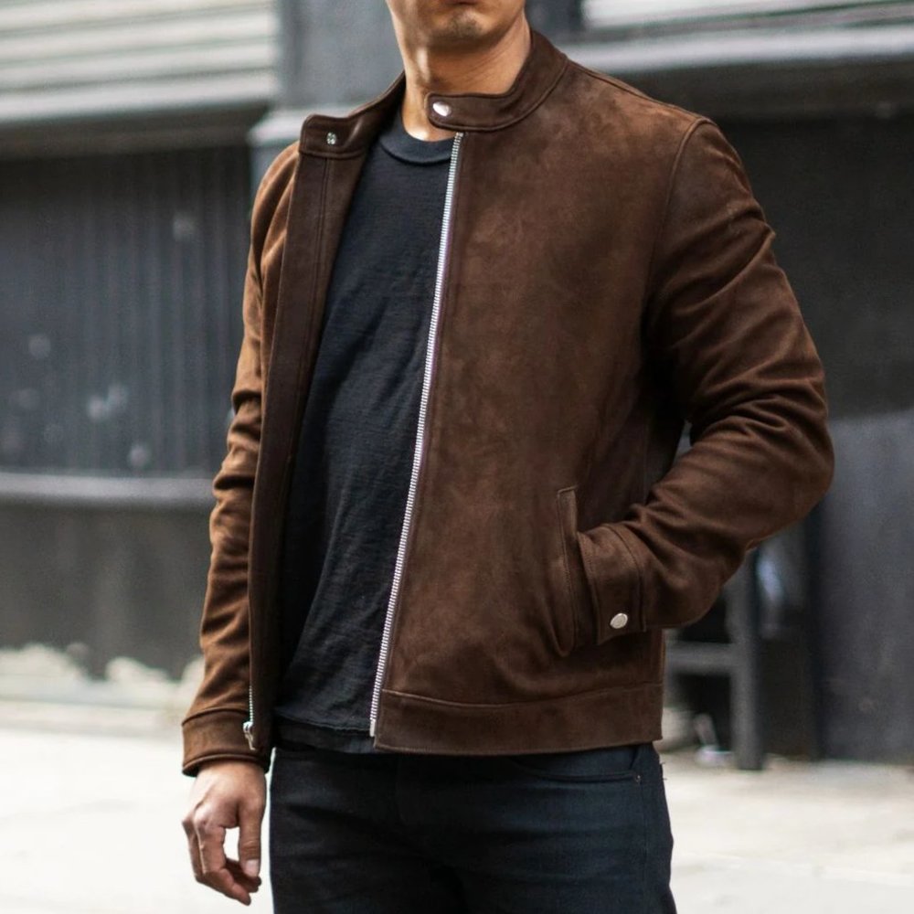 Thursday Boot Co. Leather Racer Jacket for Men (Large)